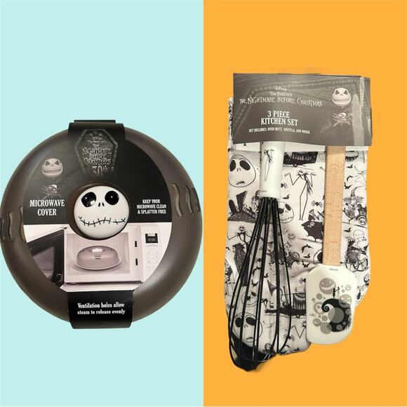 NWT SET Disney Nightmare before Christmas Microwave Cover & Baking Set - Picture 1 of 1